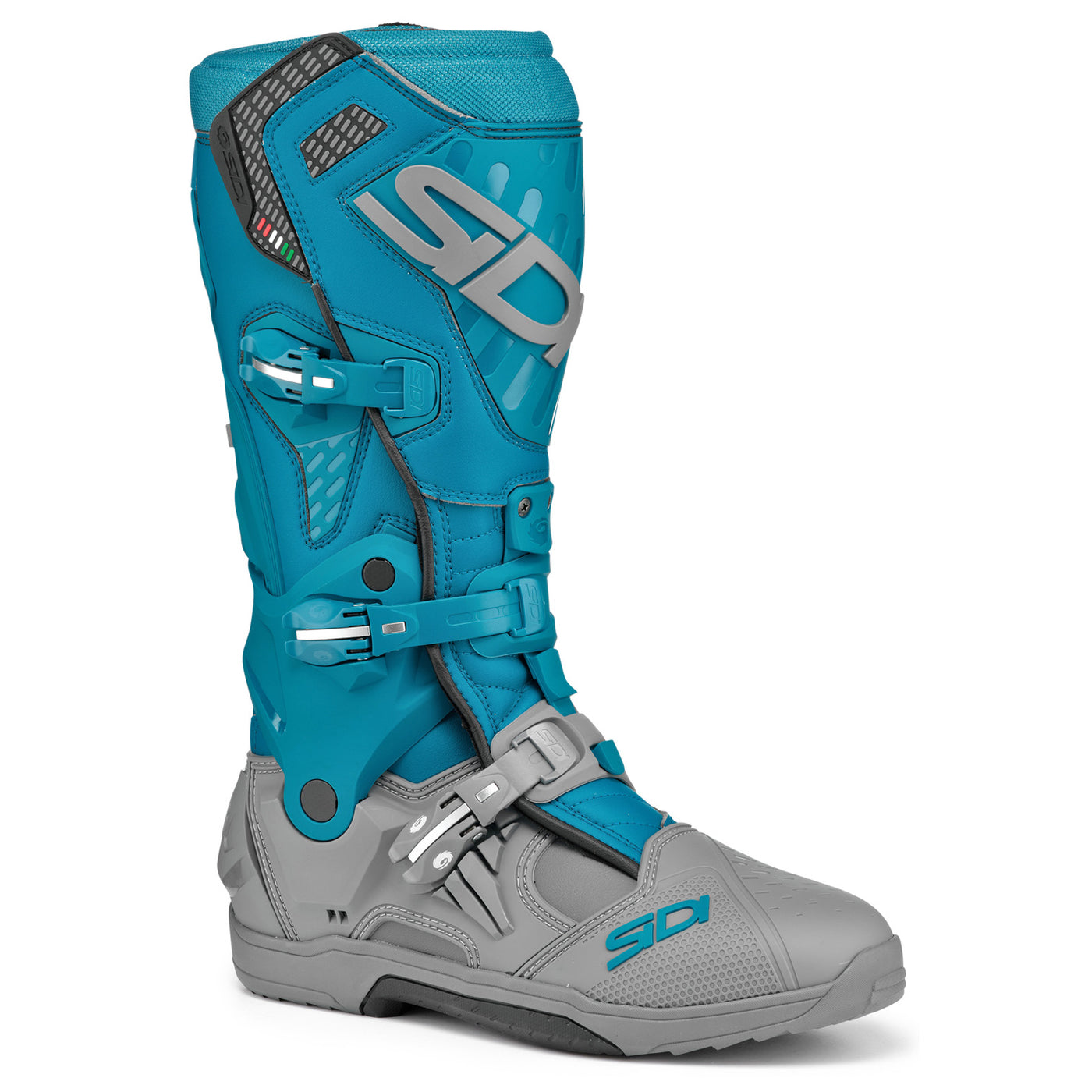 Sidi Cross Air SL Boots Gray/Petrol - Front Side View