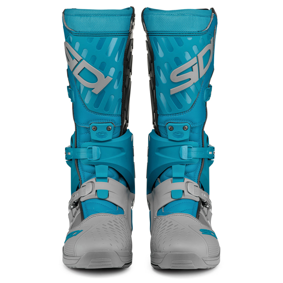 Sidi Cross Air SL Boots Gray/Petrol - Front View of Pair
