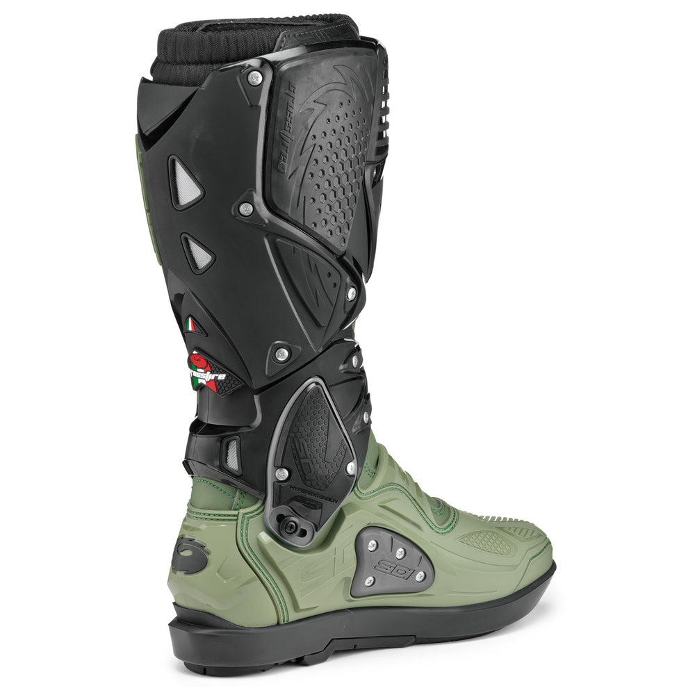 Sidi Crossfire 3 SRS Boots Army/Black - Rear Side View