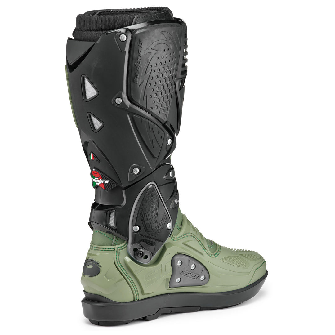 Sidi Crossfire 3 SRS Boots Army/Black - Rear Side View