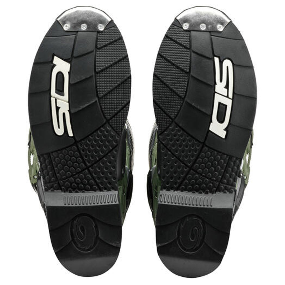 Sidi Crossfire 3 TA Boot Army/Black - Sole View of Pair