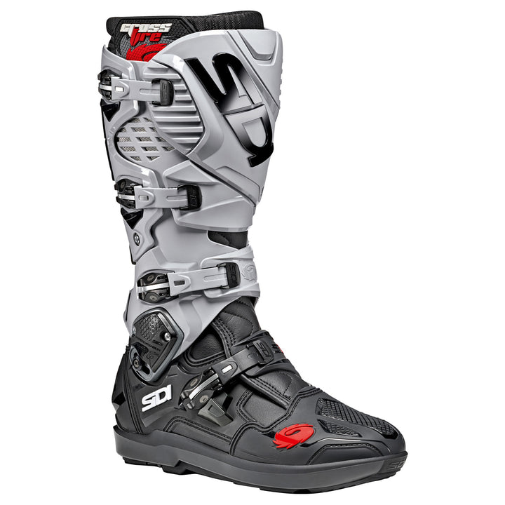 Sidi Crossfire 3 SRS Boots Black/Ash - Front Side View
