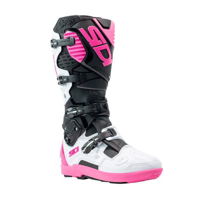 Sidi Crossfire 3 SRS Boots Black/White/Pink - Front Side View