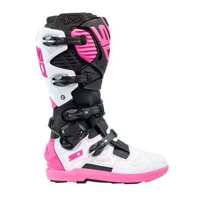 Sidi Crossfire 3 SRS Boots Black/White/Pink - Outer Side View