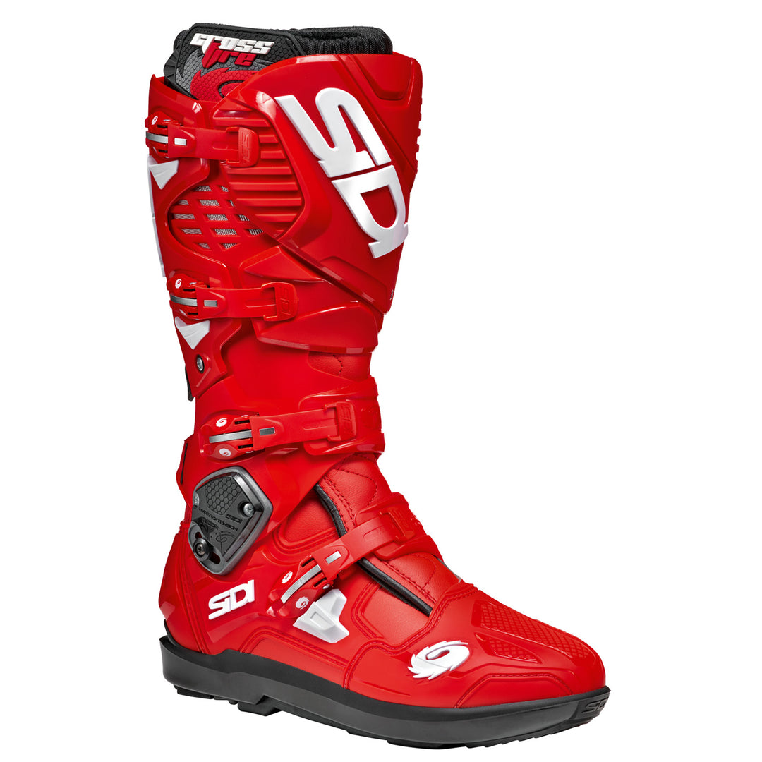 Sidi Crossfire 3 SRS Boots Red/Red - Front Side View