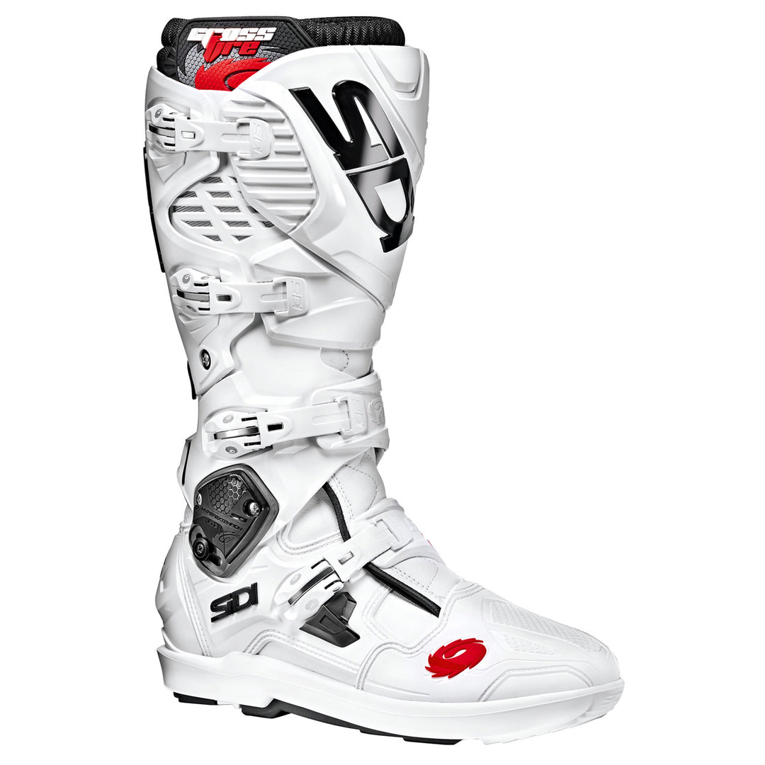 Sidi Crossfire 3 SRS Boots White/White - Front Side View
