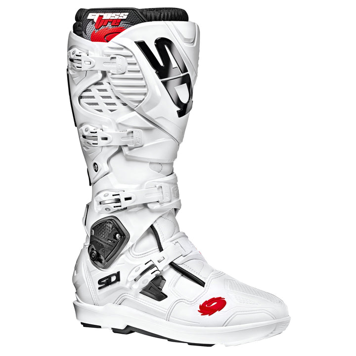 Sidi Crossfire 3 SRS Boots White/White - Front Side View