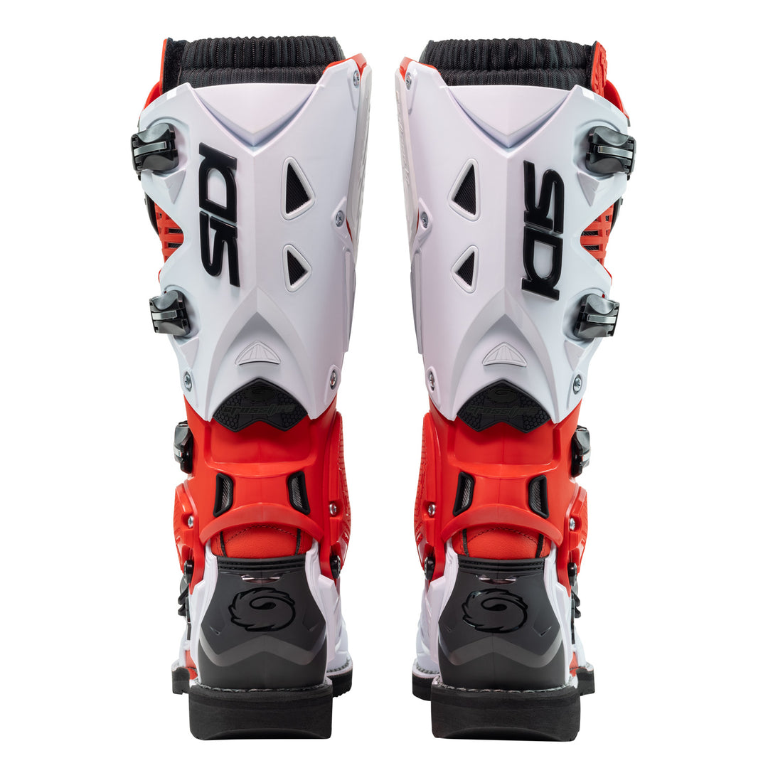 Sidi Crossfire 3 TA Boot Red/White - Rear View of Pair