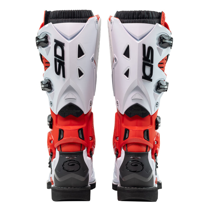 Sidi Crossfire 3 TA Boot Red/White - Rear View of Pair
