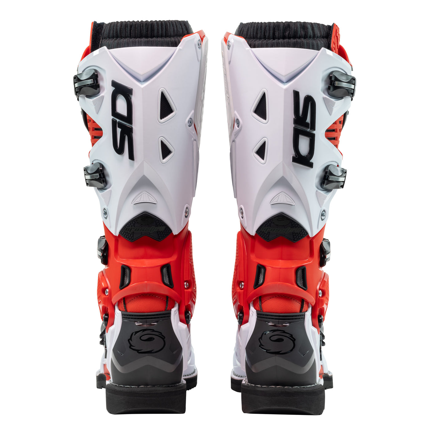 Sidi Crossfire 3 TA Boot Red/White - Rear View of Pair