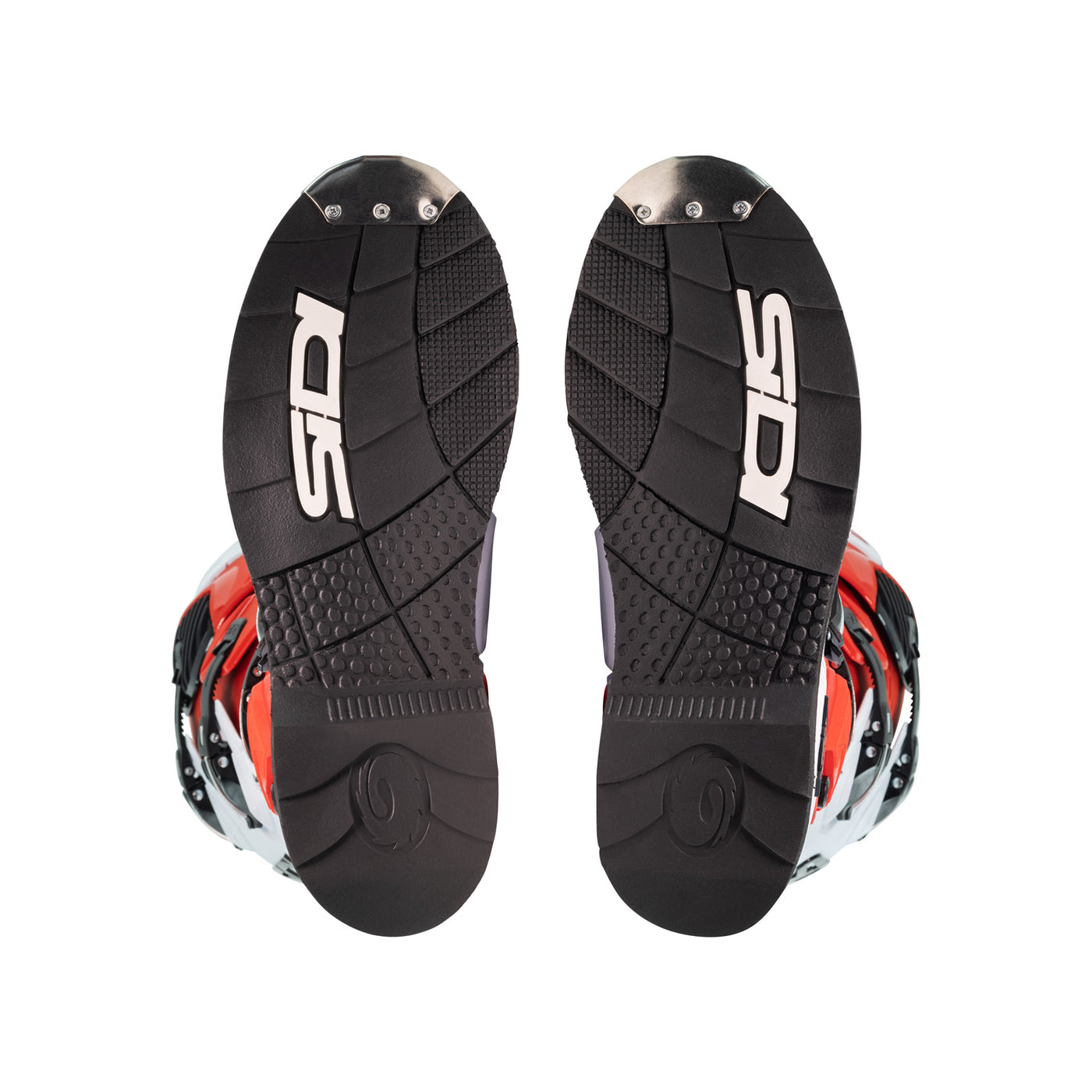 Sidi Crossfire 3 TA Boot Red/White - Sole View of Pair