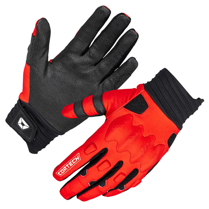 Cortech Lite Gloves Red/Black - Back of Hand and Palm Views of Pair
