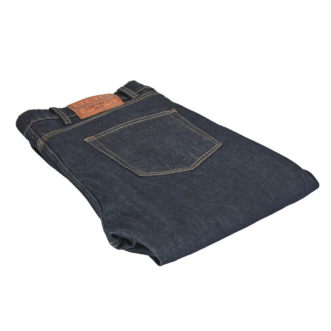 Cortech AA Dyneema Riding Jeans Dark Blue - Angled View of Folded Jeans