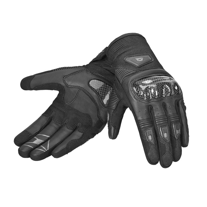 Cortech Apex Air Gloves Black - Back of Hand and Palm Views of Pair