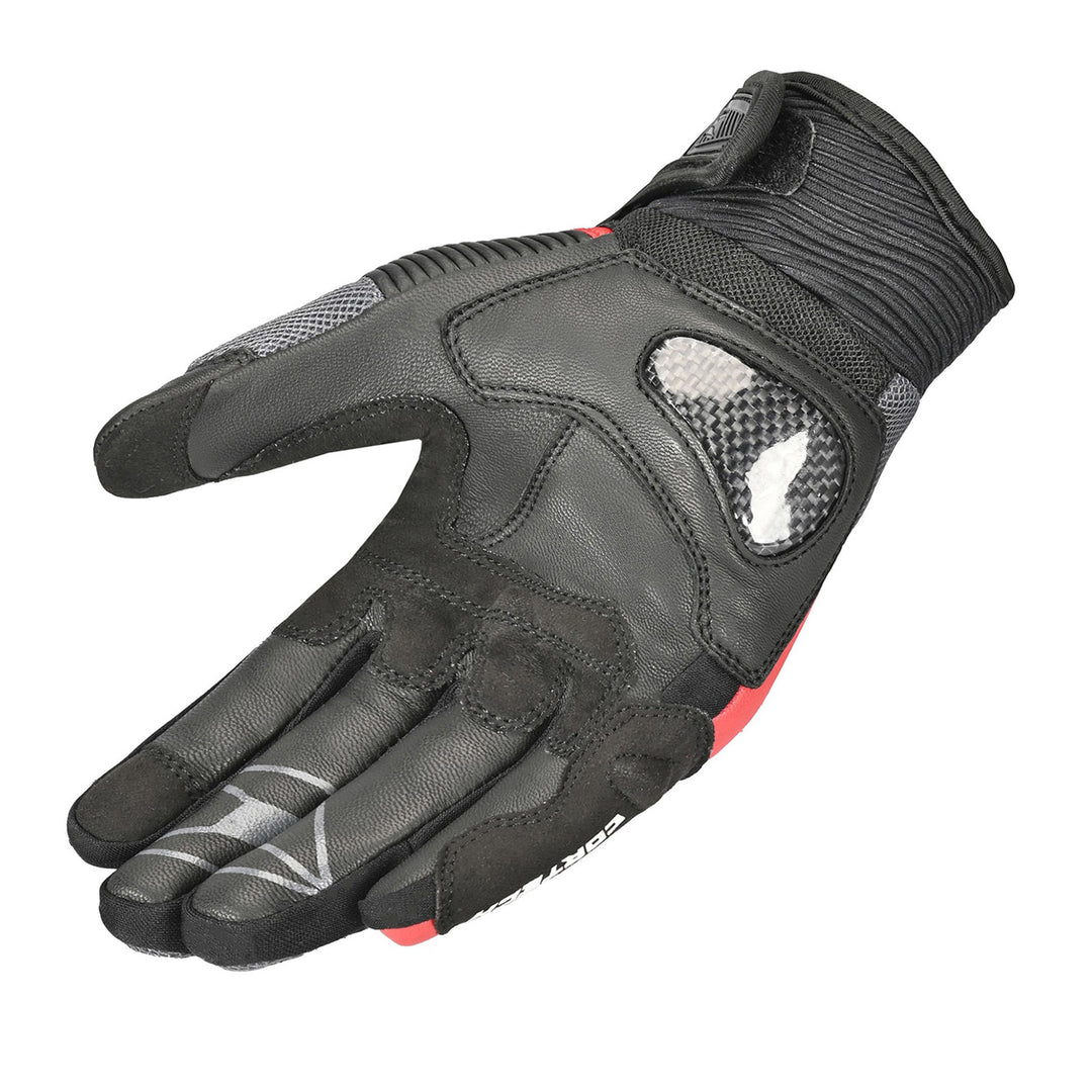 Cortech Apex Air Gloves Red - Angled Palm View