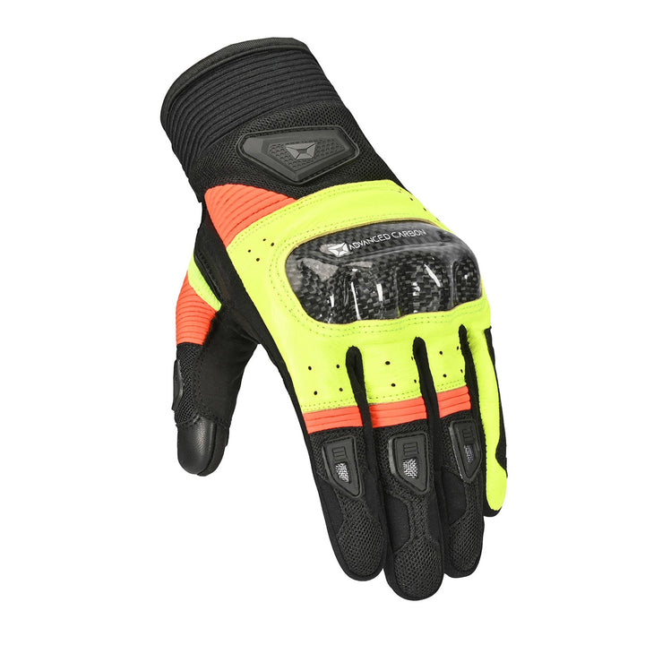 Cortech Apex Air Gloves Toxic - Angled Back of Hand View