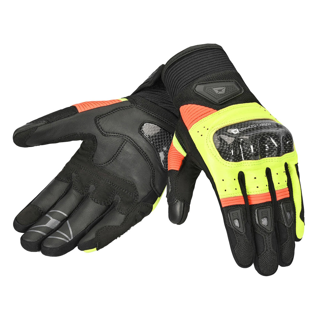 Cortech Apex Air Gloves Toxic - Back of Hand and Palm Views of Pair