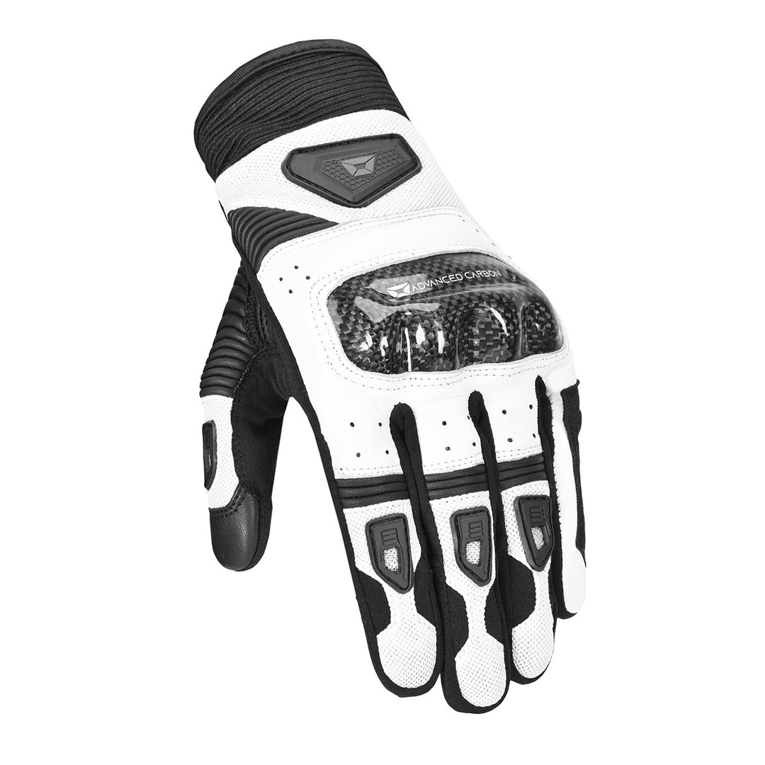 Cortech Apex Air Gloves White - Angled Back of Hand View