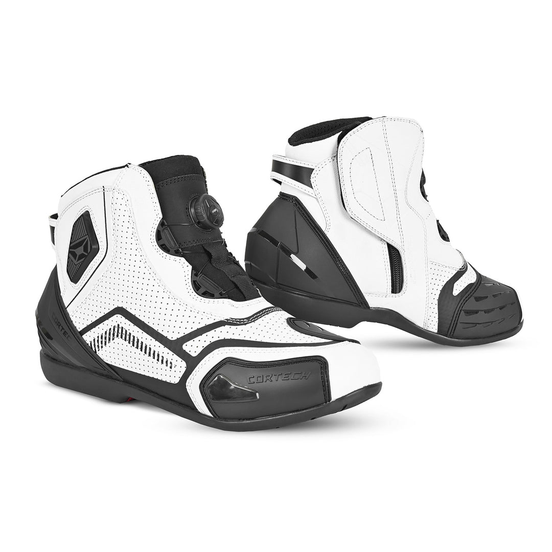 Cortech Men's Sport Lite Boots Black/White - Side View of Pair