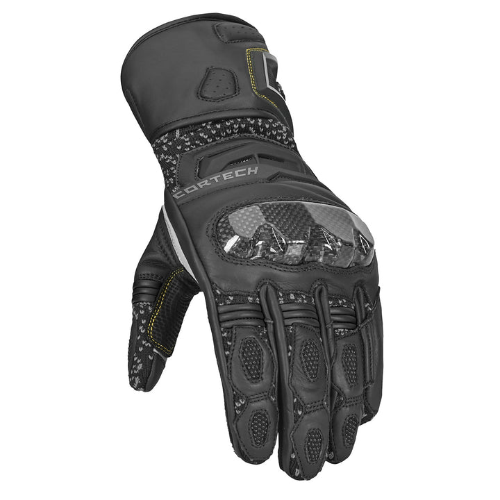 Cortech Revo RR V2 Gloves Black - Angled Back of Hand View