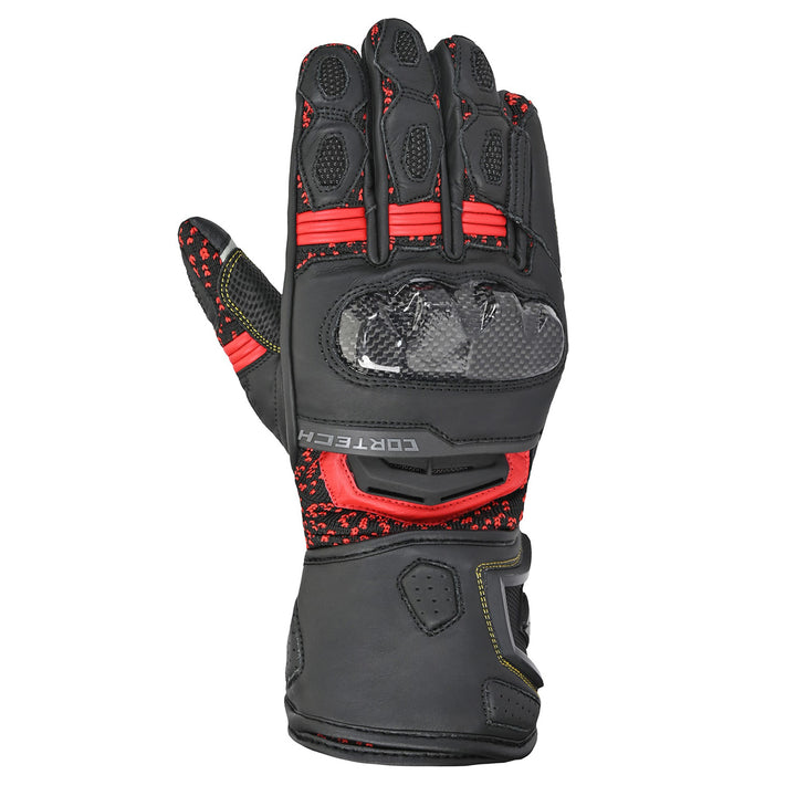 Cortech Revo RR V2 Gloves Black/Red - Back of Hand View