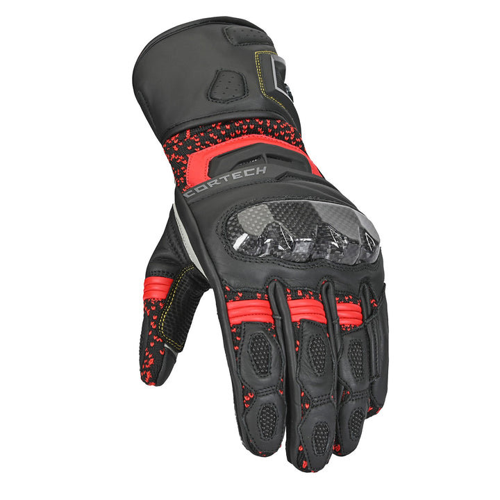 Cortech Revo RR V2 Gloves Black/Red - Angled Back of Hand View