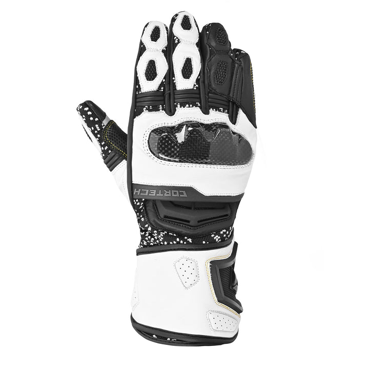 Cortech Revo RR V2 Gloves Black/White - Back of Hand View