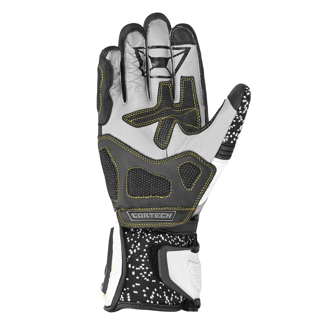 Cortech Revo RR V2 Gloves Black/White - Palm View