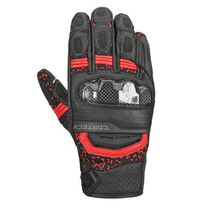 Cortech Revo ST V2 Gloves Black/Red - Back of Hand View
