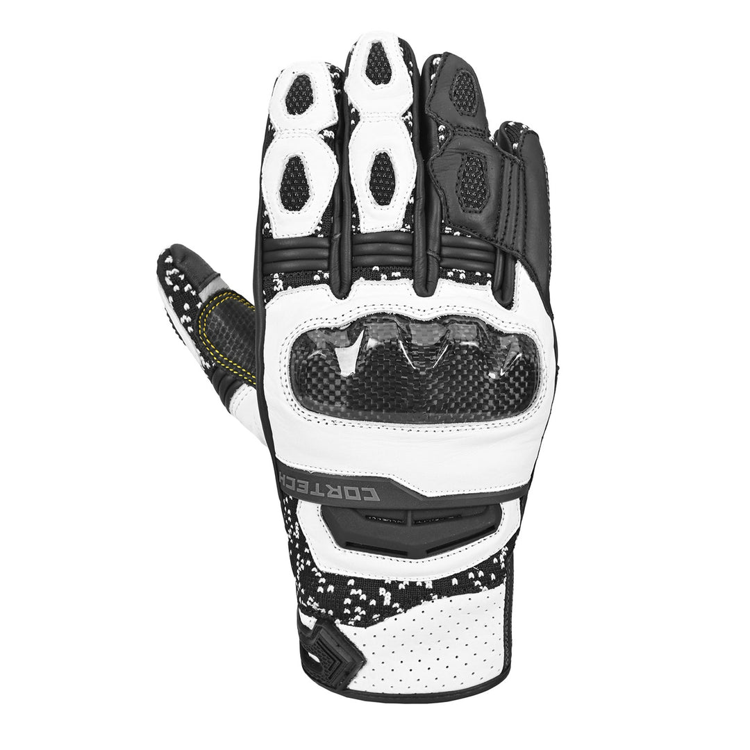 Cortech Revo ST V2 Gloves Black/White - Back of Hand View