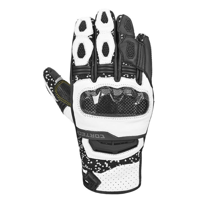 Cortech Revo ST V2 Gloves Black/White - Back of Hand View