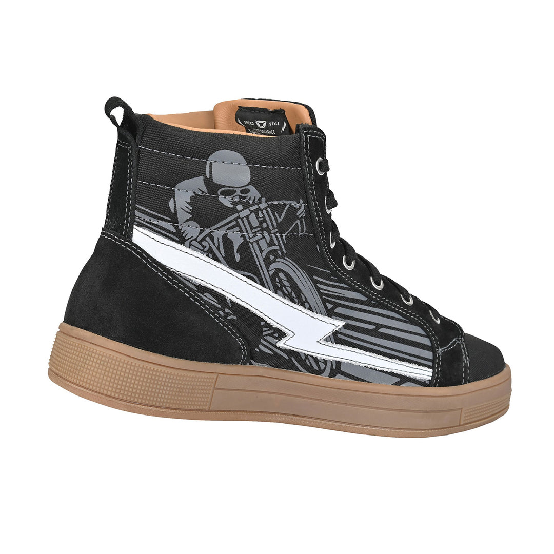 Cortech Slayer Limited Edition Boardtrack Riding Shoes Black/Grey - Angled Inner Side View