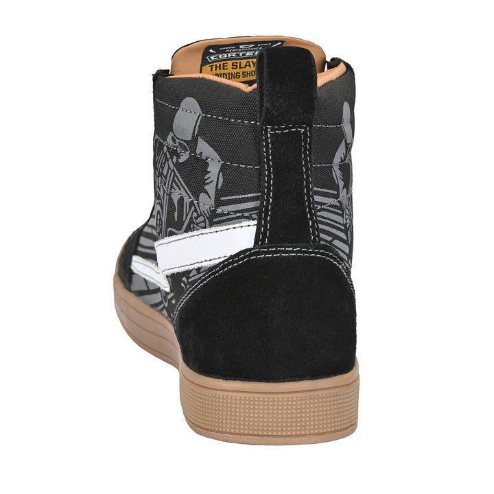 Cortech Slayer Limited Edition Boardtrack Riding Shoes Black/Grey - Rear View