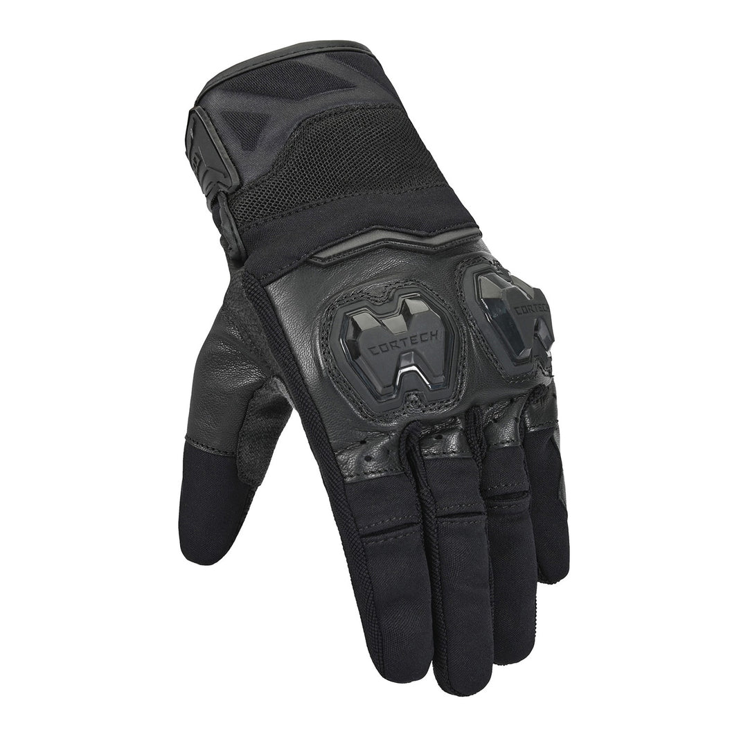 Cortech Sport Lite Gloves Black - Angled Back of Hand View