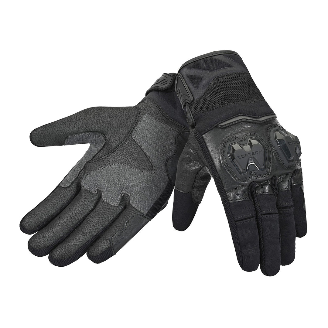 Cortech Sport Lite Gloves Black - Back of Hand and Palm Views of Pair
