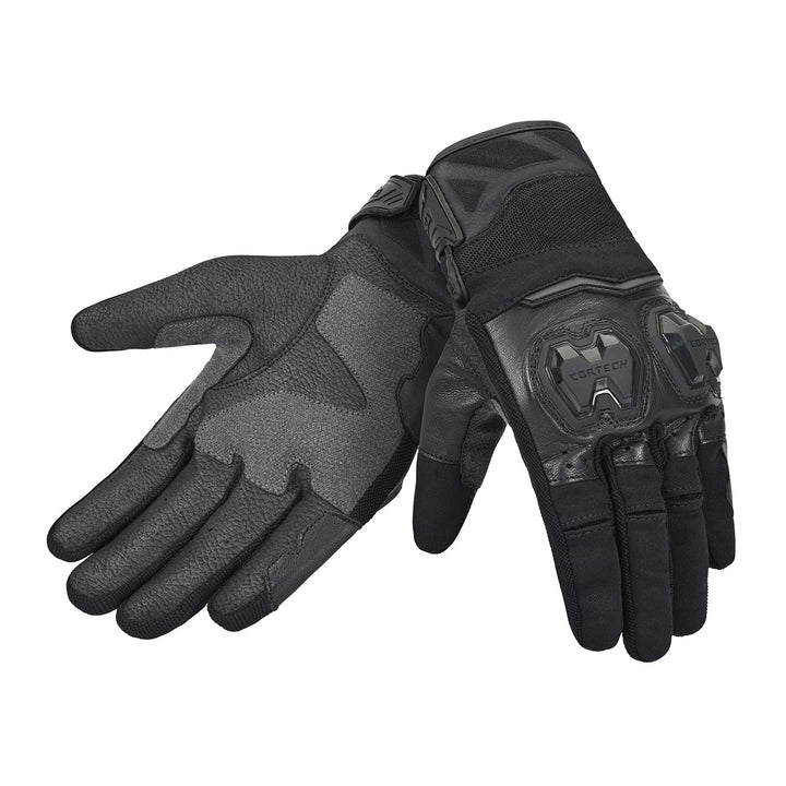 Cortech Sport Lite Gloves Black - Back of Hand and Palm Views of Pair