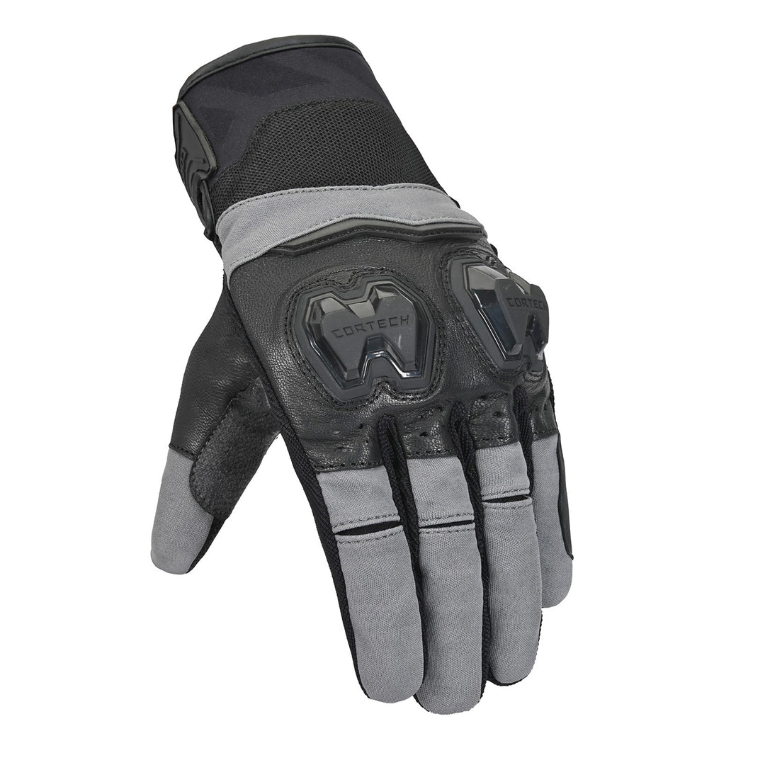Cortech Sport Lite Gloves Black/Grey - Angled Back of Hand View