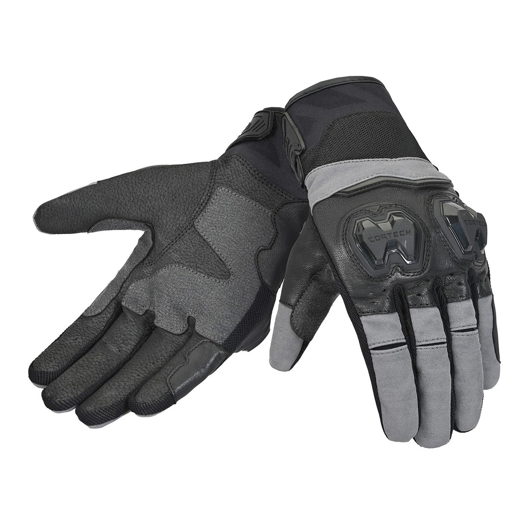 Cortech Sport Lite Gloves Black/Grey - Back of Hand and Palm Views of Pair
