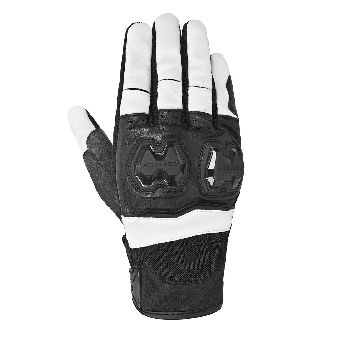 Cortech Sport Lite Gloves White/Black - Back of Hand View
