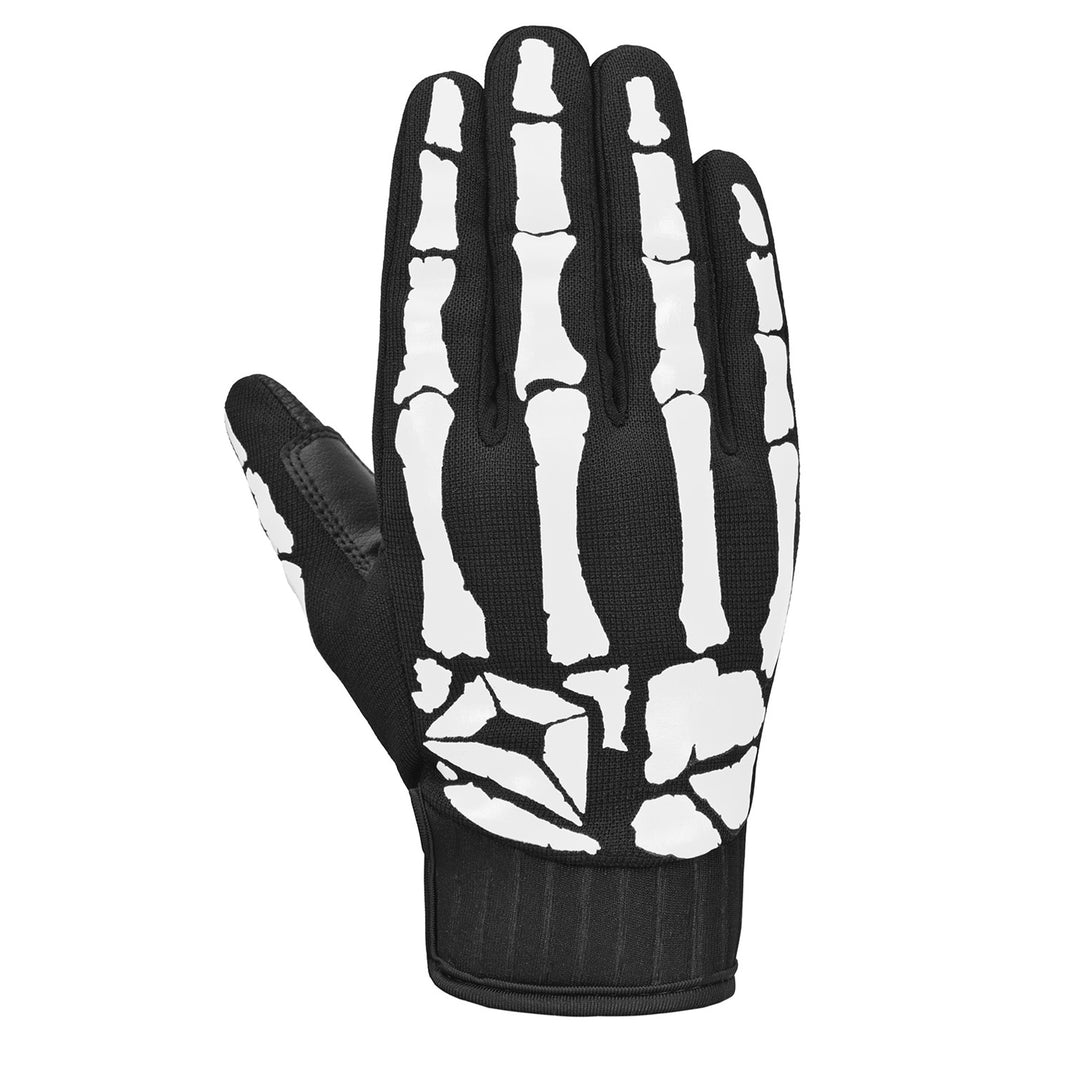 Cortech Standard Issue Bones Gloves Black/White - Back of Hand View