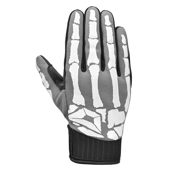 Cortech Standard Issue Bones Gloves Grey/White - Back of Hand View
