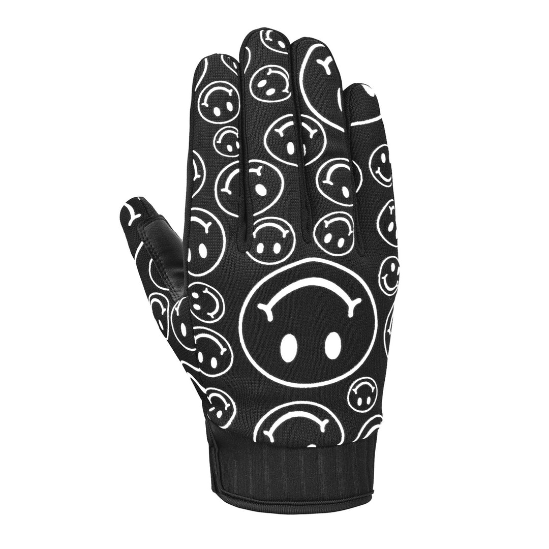 Cortech Standard Issue Happy Faces Gloves Black/White - Back of Hand View