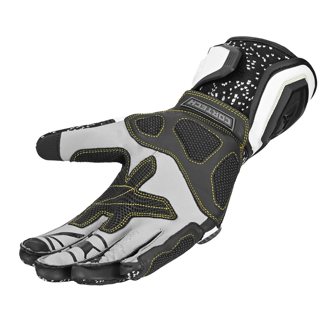 Cortech Women's Revo RR V2 Gloves Black/White - Angled Palm View
