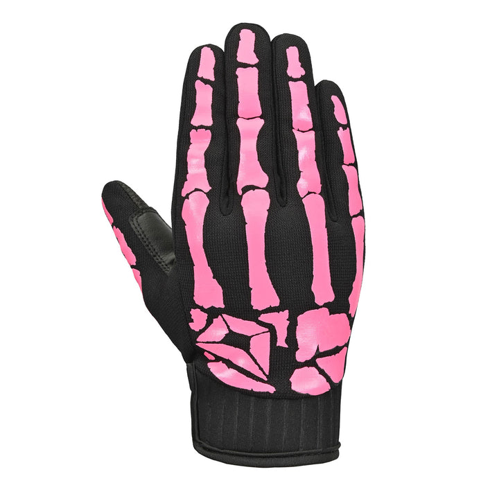 Cortech Women's Standard Issue Bones Gloves Black/Pink - Back of Hand View