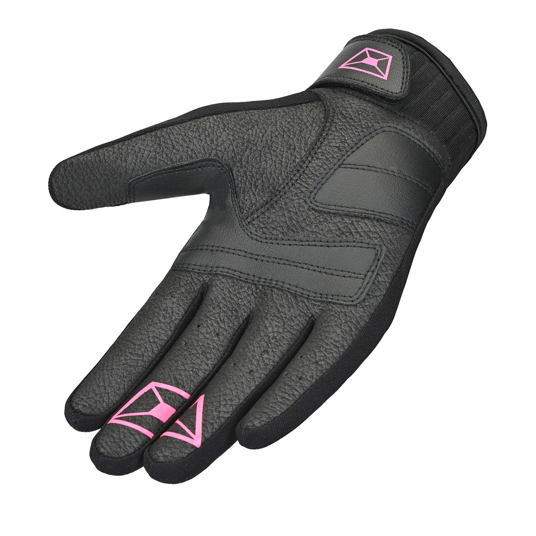 Cortech Women's Standard Issue Bones Gloves Black/Pink - Angled Palm View