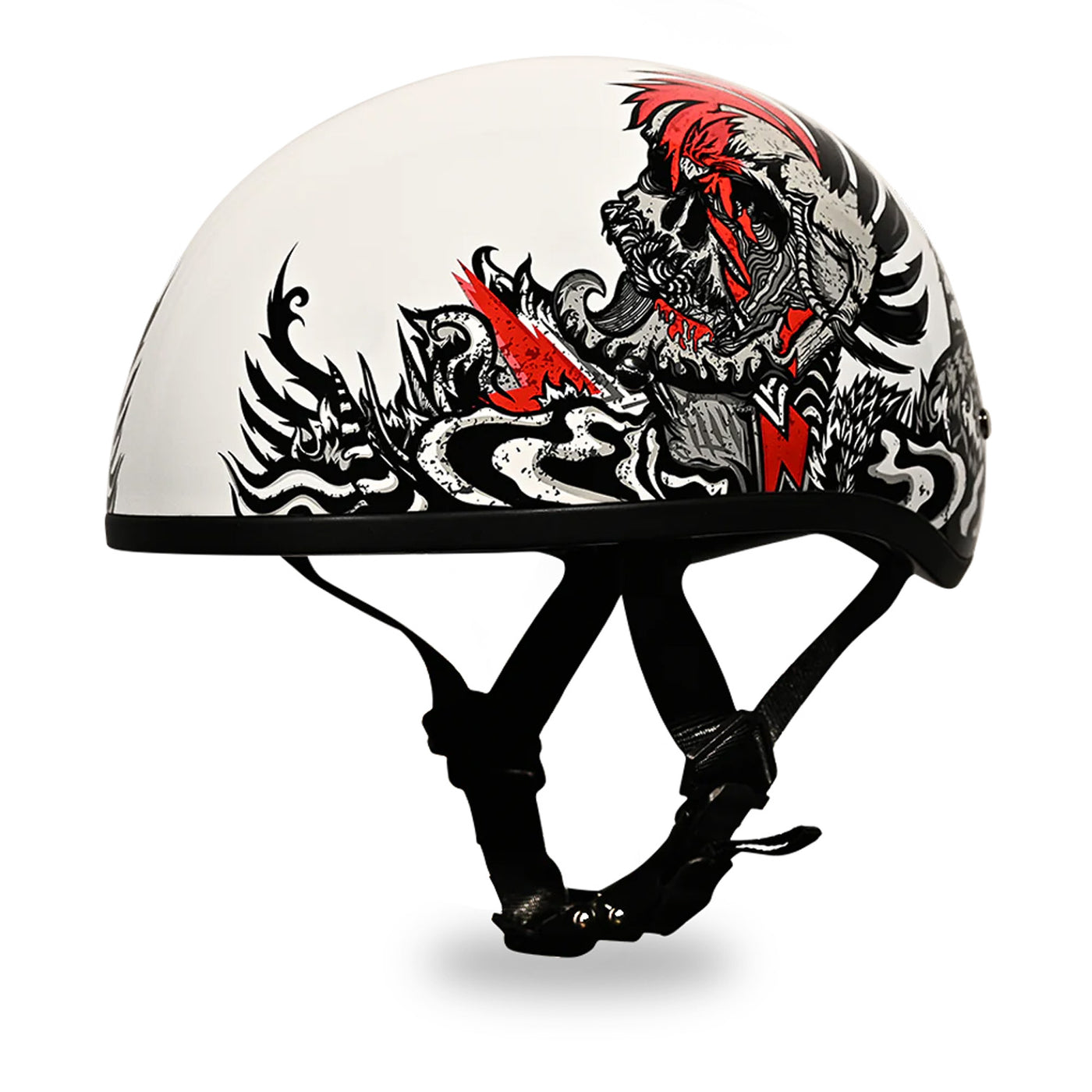 Daytona Helmets D.O.T. Skull Cap - Rockin' Reaper - Front Left Side View