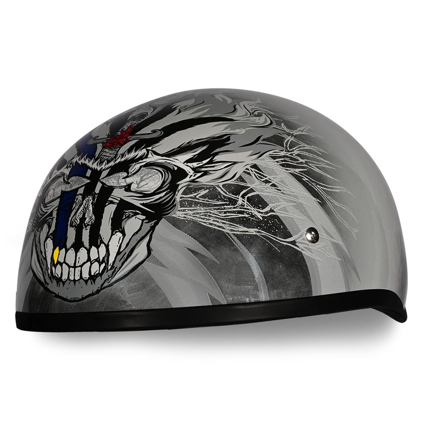 Daytona Helmets D.O.T. Skull Cap - Thunder - Front Left Side View