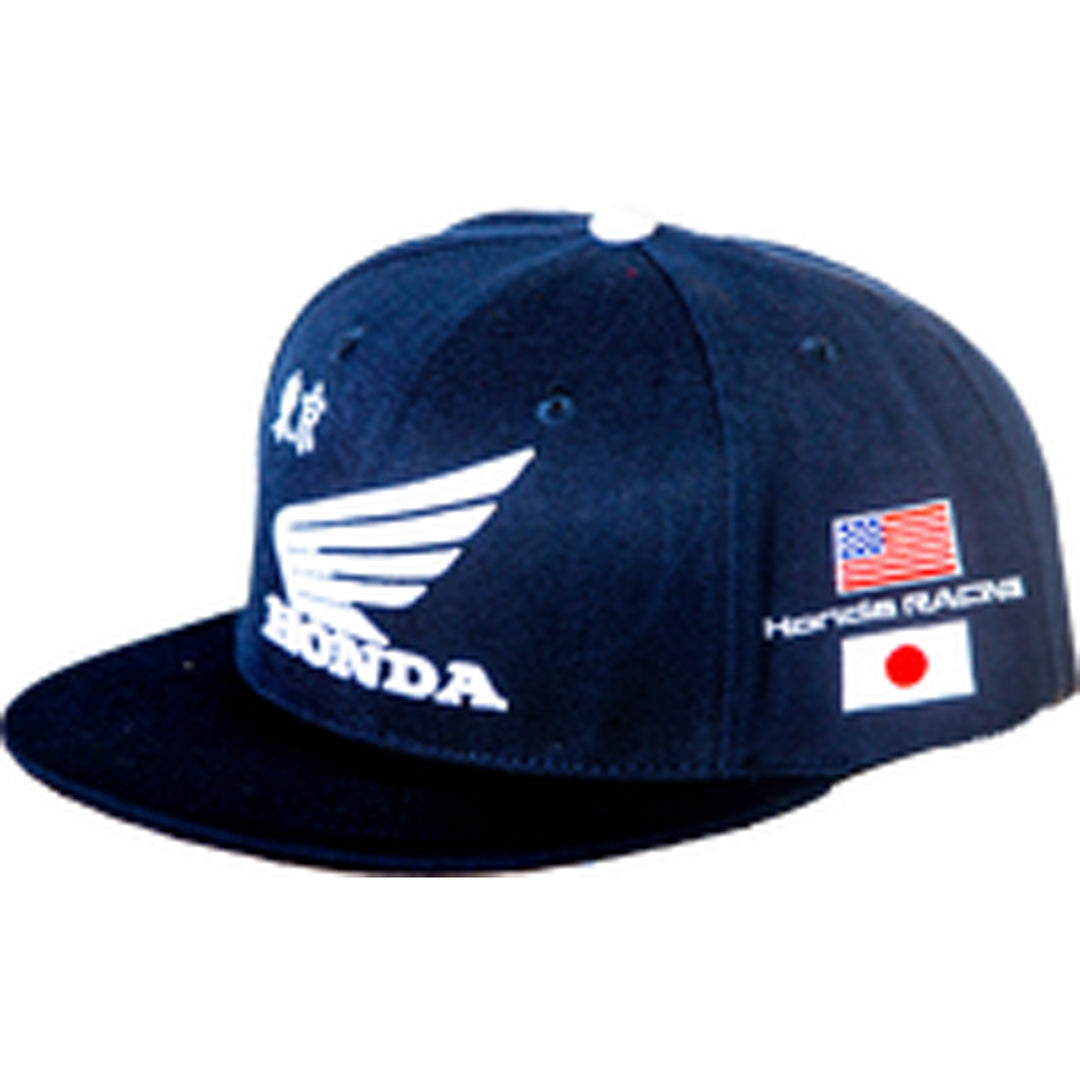 D'Cor Visuals Honda Factory Snapback Hat Navy - Front Side View