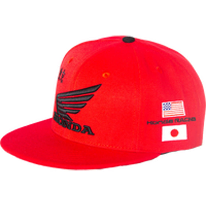 D'Cor Visuals Honda Factory Snapback Hat Red - Front Side View