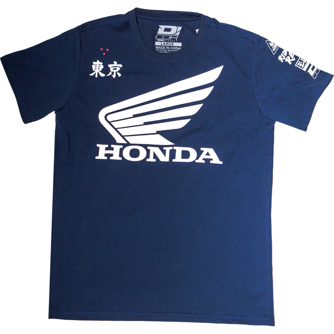 D'Cor Visuals Honda Factory T-Shirt Navy - Front View